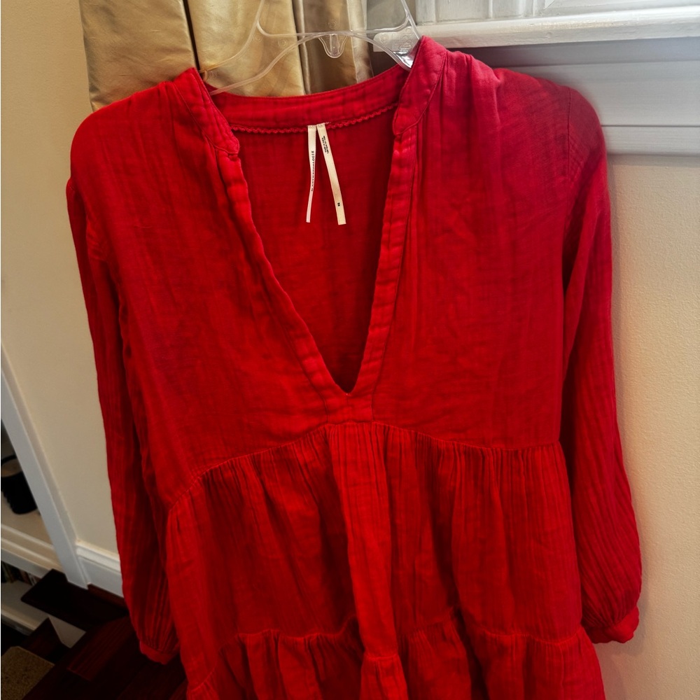Anthropologie Raspberry Gauze Kallie Swim Coverup Dress XS nwt - Picture 7 of 8